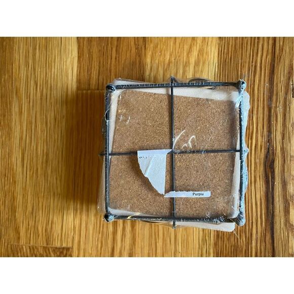 NWOT good luck ceramic coasters/ cork backing /4x4 with holder St Patrick day - Picture 3 of 3